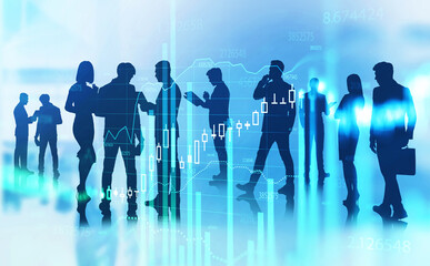 Wall Mural - Business team and financial chart