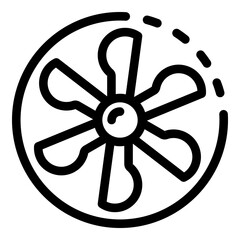 Poster - Fan blades in a circle icon. Outline fan blades in a circle vector icon for web design isolated on white background