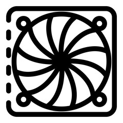 Poster - Ventilation fan under cover icon. Outline ventilation fan under cover vector icon for web design isolated on white background