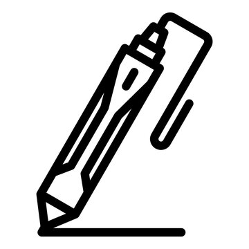 3d crafting pen icon. Outline 3d crafting pen vector icon for web design isolated on white background