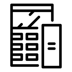 Poster - Scientific calculator icon. Outline scientific calculator vector icon for web design isolated on white background