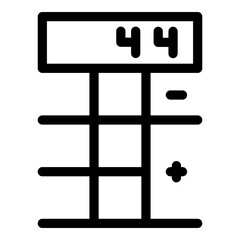 Poster - Numbers on calculator icon. Outline numbers on calculator vector icon for web design isolated on white background