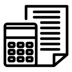 Poster - Finance calculator paper icon. Outline finance calculator paper vector icon for web design isolated on white background