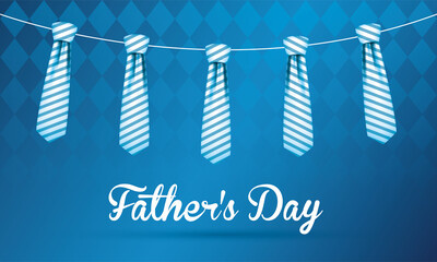 Wall Mural - Neckties hanging of fathers day vector design