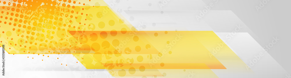 Yellow and grey abstract geometric grunge banner design. Hi-tech vector background - obrazy, fototapety, plakaty 