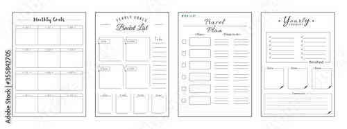Priorities and wishes minimalist planner page set Tableau sur Toile