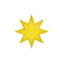 Gold Christmas Star On A White Background.