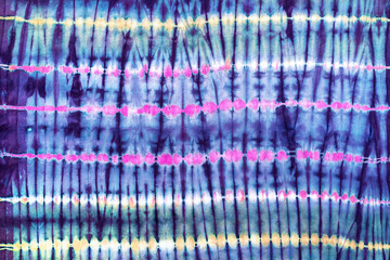 stripe tie dye pattern hand dyed on cotton fabric abstract texture background.