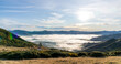 © tonklafoto - Silhouette of mountains in the misty morning. View of the mountains in early winter. Beautiful nature landscape. Bank Peninsula, Robinsons bay, Canterbury, Ndw Zealand.