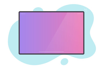 Poster - Tablet screen or empty plank display for copy space vector flat cartoon style isolated modern design color clipart image