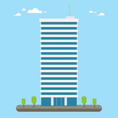 Wall Mural - Skyscraper business company building in flat style.
