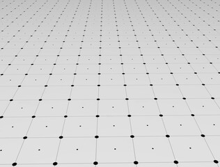 Wall Mural - Geometric pattern with connected line and dots. Grey graphic background connectivity