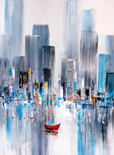 Oil Painting - Manhattan Bay, New York