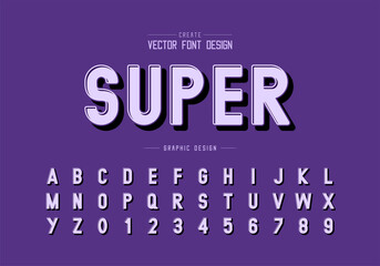 Poster - black shadow font and super alphabet vector, style typeface letter and number design, graphic text o