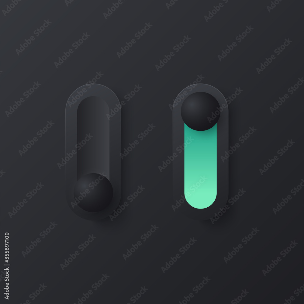 Soft black on and off toggle switch for UI interface. Trending Vector ...