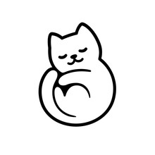 Cartoon Sleeping Cat Logo