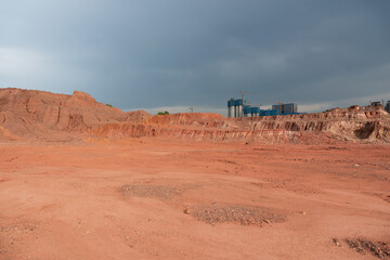 Wall Mural - Plots and buildings for construction of wide soil sites