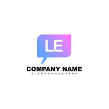  Initial Letter LE Chat Talk Logo Design Template Vector Illustration