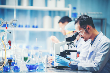 Wall Mural - microscope using in laboratory, science technology