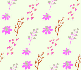 Poster - Bright color beautiful background. Tileable images from leaves and  plants. Summer theme pattern.
