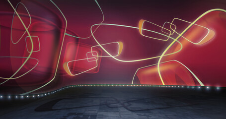 Wall Mural - red tv show backdrop. ideal for virtual tracking system sets, with green screen. (3d rendering)