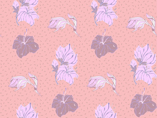 Poster - Image without seams. Beautiful pattern on a summer theme. Pattern consisting of  flowers and  herbs. Background image.
