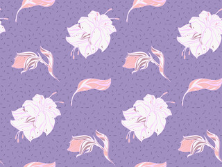 Poster - Image without seams. Beautiful pattern on a summer theme. Pattern consisting of  flowers and  herbs. Background image.
