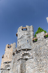 Wall Mural - Towers of 10th-century medieval moated castle Gravensteen  in Ghent, Belgium