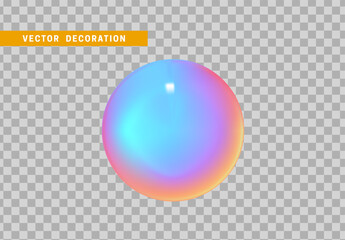 Poster - sphere is three-dimensional geometric shape isolated with colorful hologram chameleon color gradient