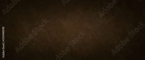 Fotomural old brown background texture with black vignette in old vintage textured border
