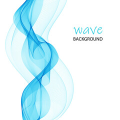 Sticker - Blue vertical vortex wave on a white background. Vector