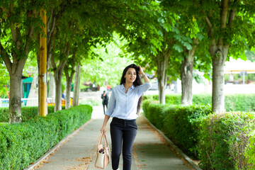 Wall Mural - woman hand bag  in street