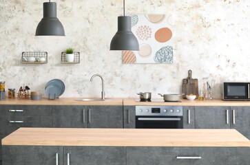 Canvas Print - Interior of modern stylish kitchen