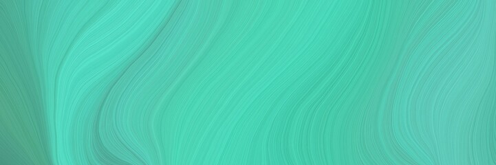Poster - soft creative waves graphic with modern soft curvy waves background illustration with medium aqua marine, blue chill and turquoise color