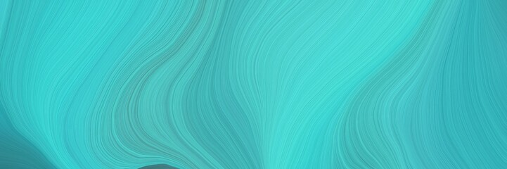Aufkleber - soft background graphic with modern waves background illustration with medium turquoise, turquoise and teal blue color