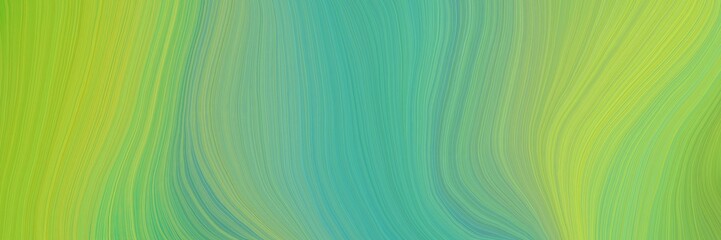 Aufkleber - soft background graphic with modern waves background illustration with pastel green, medium aqua marine and yellow green color