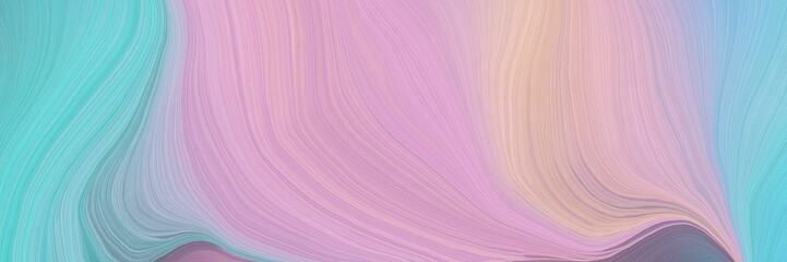 Poster - soft artistic art design graphic with curvy background design with pastel violet, medium turquoise and sky blue color