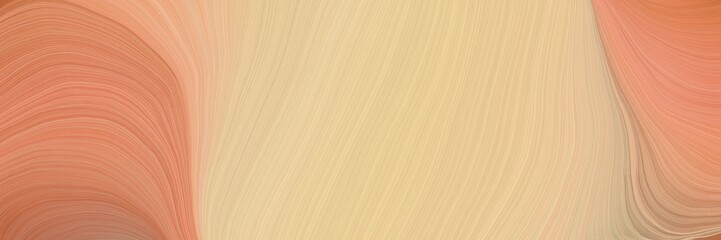 Poster - soft abstract artistic waves graphic with modern curvy waves background illustration with burly wood, dark salmon and indian red color
