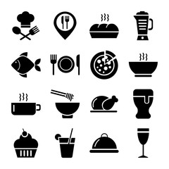 Canvas Print - coffee and restaurant set icons