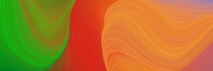 Poster - colorful vibrant background graphic with curvy background illustration with bronze, forest green and firebrick color