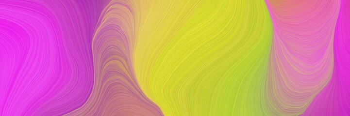 Poster - colorful vibrant abstract artistic waves graphic with modern soft swirl waves background design with dark khaki, golden rod and medium orchid color