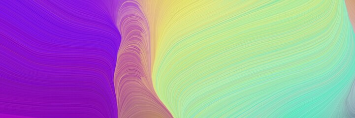 Poster - colorful vibrant artistic art design graphic with modern curvy waves background illustration with dark violet, pale green and rosy brown color