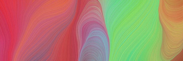 Poster - colorful vibrant background graphic with smooth swirl waves background illustration with indian red, pastel green and dark khaki color
