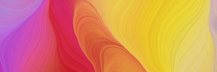 Aufkleber - colorful vibrant background graphic with modern soft swirl waves background design with pastel orange, medium orchid and crimson color