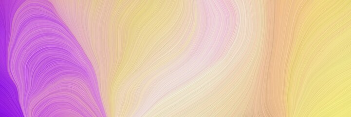 Poster - colorful vibrant abstract art waves graphic with modern waves background illustration with wheat, medium orchid and orchid color