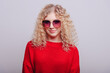 © Kryuchka Yaroslav - Smiling pretty girl with eye glasses model looking in to camera