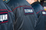 Fototapeta Kwiaty - Russian police officers in uniform
