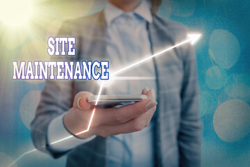 Fototapete - Text sign showing Site Maintenance. Business photo showcasing Monitoring and regularly checking your website for issues