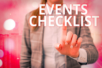 Fototapete - Handwriting text writing Events Checklist. Conceptual photo invaluable tool for successfully managing your affair