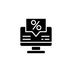 Poster - monitor, message, percent icon. simple vector black friday icons for ui and ux, website or mobile ap